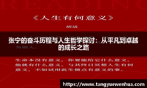 张宁的奋斗历程与人生哲学探讨：从平凡到卓越的成长之路